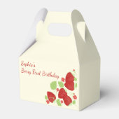 Gepersonaliseerde aardbeienwedstrijd voor de feest bedankdoosjes (Voorkant Zijde)