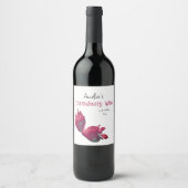 Gepersonaliseerde aardbeiwijn wijn etiket (Voorkant)