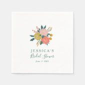 Gepersonaliseerde Aardse Bloemen Boeket Vrijgezell Servet (Voorkant)