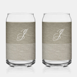 Gepersonaliseerde aardse bruine kaki set blikvorm glas