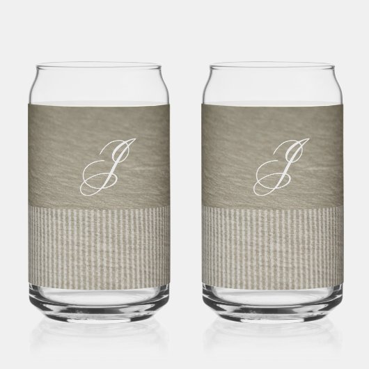 Gepersonaliseerde aardse bruine kaki set blikvorm glas (Voorkant)