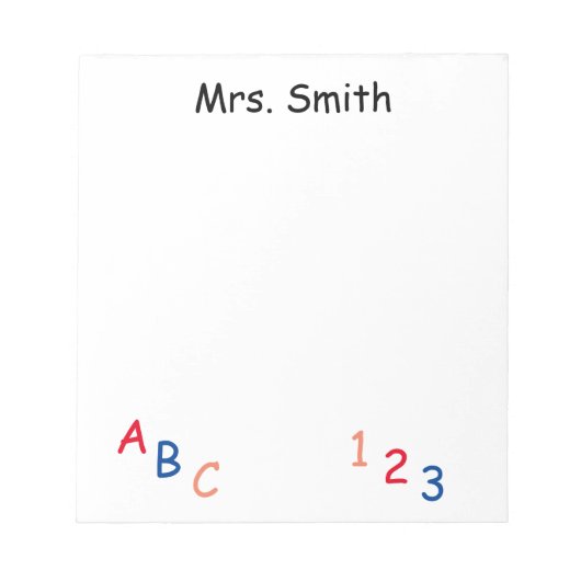 GEPERSONALISEERDE ABC 123 Post-it notities Notitieblok (Voorkant)