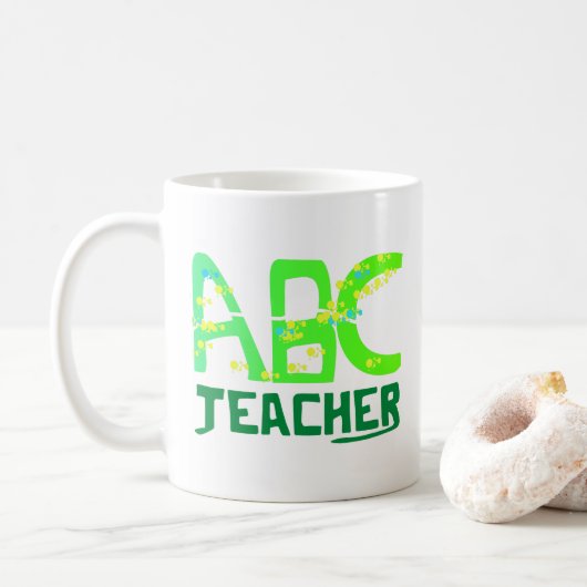 Gepersonaliseerde ABC-leraar Koffiemok (Met donut)