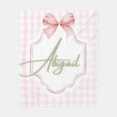 Gepersonaliseerde Abigail Baby Girl Nursery Bow &  Fleece Deken (Voorkant)