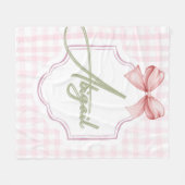 Gepersonaliseerde Abigail Baby Girl Nursery Bow &  Fleece Deken (Voorkant (Horizontaal))