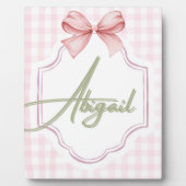 Gepersonaliseerde Abigail Baby Girl Nursery Bow &  Fotoplaat (Voorkant)