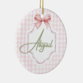 Gepersonaliseerde Abigail Baby Girl Nursery Bow &  Keramisch Ornament (Rechts)