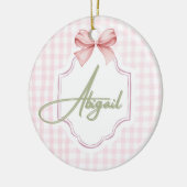Gepersonaliseerde Abigail Baby Girl Nursery Bow &  Keramisch Ornament (Links)