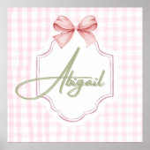 Gepersonaliseerde Abigail Baby Girl Nursery Bow &  Poster (Voorkant)