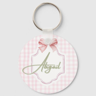 Gepersonaliseerde Abigail Baby Girl Nursery Bow & Sleutelhanger