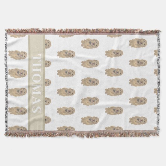 Gepersonaliseerde abrikoos gouden doodle omkeerbaa deken (Voorkant)