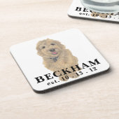 Gepersonaliseerde Abrit Golden Doodle Bier Onderzetter (Linkerzijde)