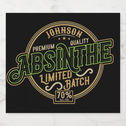 Gepersonaliseerde Absinthe Herbal Spirit Liquor La Bier Etiket (Enkel label)