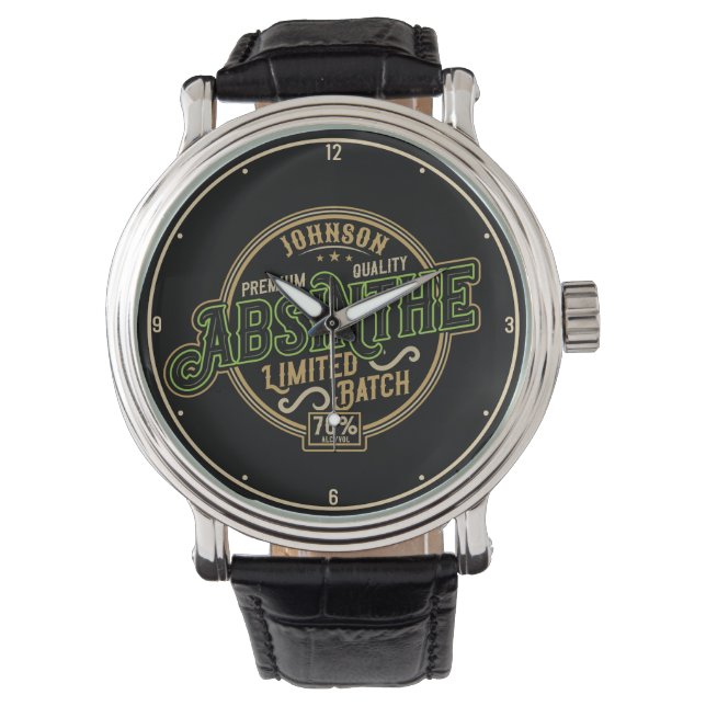Gepersonaliseerde Absinthe Herbal Spirit Liquor La Horloge (Voorkant)