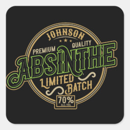Gepersonaliseerde Absinthe Herbal Spirit Liquor La Vierkante Sticker