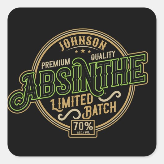 Gepersonaliseerde Absinthe Herbal Spirit Liquor La Vierkante Sticker (Voorkant)