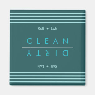 Gepersonaliseerde Abstract Blauw & Wit Schoon/Vuil Magneet