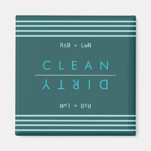 Gepersonaliseerde Abstract Blauw & Wit Schoon/Vuil Magneet (Voorkant)