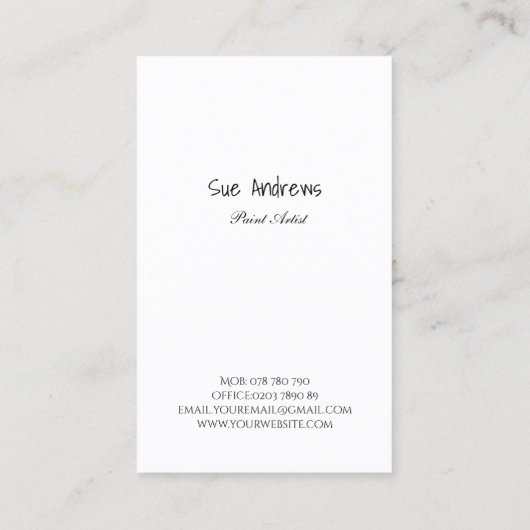 Gepersonaliseerde Abstracte artiest Voeg je eigen  Visitekaartje (Achterkant)