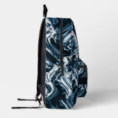 Gepersonaliseerde Abstracte Blauwe en Witte Golf Bedrukte Rugzak (Links)