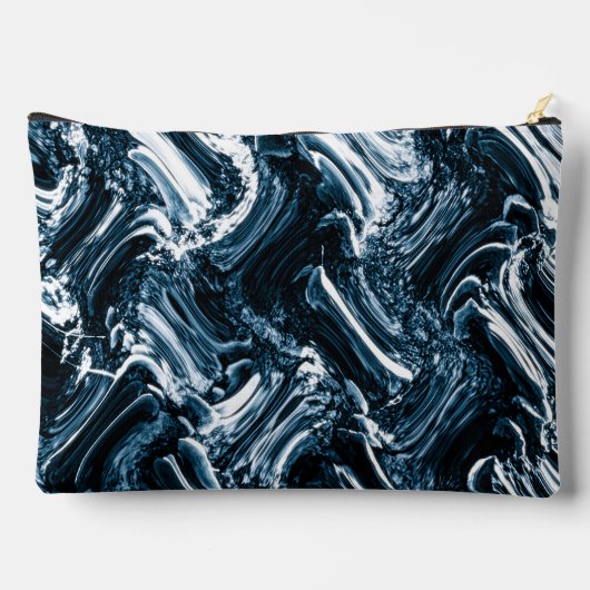 Gepersonaliseerde Abstracte Blauwe en Witte Golf Etui (Achterkant)