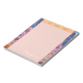 Gepersonaliseerde Abstracte bloem boodschappenlijs Notitieblok (Linkerzijde)