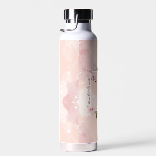 Gepersonaliseerde Abstracte bloemen Waterfles (Rechts)