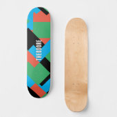 Gepersonaliseerde Abstracte Blokken Gamer Tiener J Persoonlijk Skateboard (Voorkant)