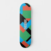 Gepersonaliseerde Abstracte Blokken Gamer Tiener J Persoonlijk Skateboard (Voorkant)