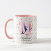 Gepersonaliseerde Abstracte Boho Chic Monogram Mok (Links)