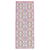 Gepersonaliseerde Abstracte Boho Pattern Art Pink  Wijn Cadeautas (Achterkant)