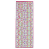 Gepersonaliseerde Abstracte Boho Pattern Art Pink  Wijn Cadeautas (Voorkant)