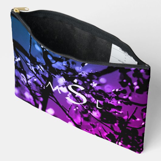 Gepersonaliseerde Abstracte Botanische Blauw/Paars Etui (Open)