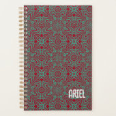 Gepersonaliseerde Abstracte Bourgogne Emerald Gree Planner (Voorkant)