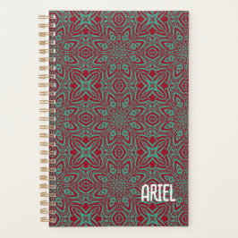 Gepersonaliseerde Abstracte Bourgogne Emerald Gree Planner
