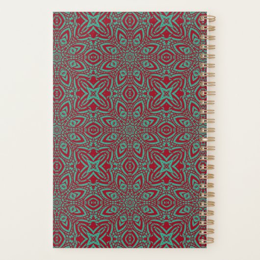 Gepersonaliseerde Abstracte Bourgogne Emerald Gree Planner (Achterkant)