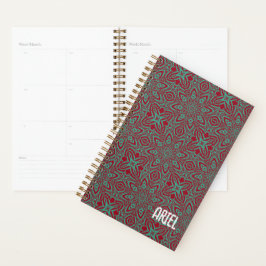 Gepersonaliseerde Abstracte Bourgogne Emerald Gree Planner