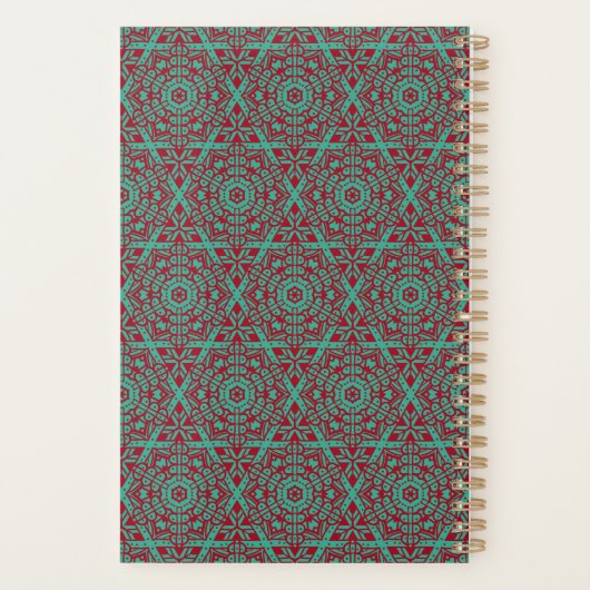 Gepersonaliseerde Abstracte Bourgogne Emerald Gree Planner (Achterkant)