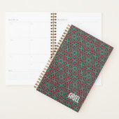 Gepersonaliseerde Abstracte Bourgogne Emerald Gree Planner (Display)