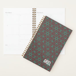 Gepersonaliseerde Abstracte Bourgogne Emerald Gree Planner