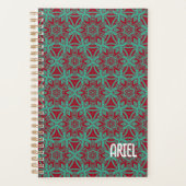 Gepersonaliseerde Abstracte Bourgogne Emerald Gree Planner (Voorkant)