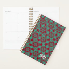 Gepersonaliseerde Abstracte Bourgogne Emerald Gree Planner