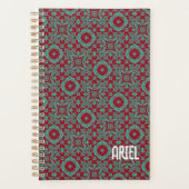 Gepersonaliseerde Abstracte Bourgogne Emerald Gree Planner (Voorkant)