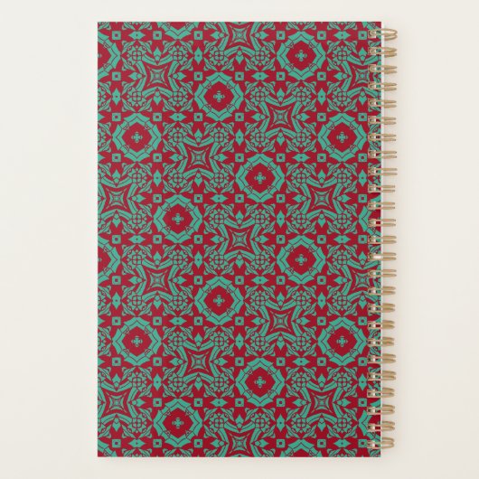 Gepersonaliseerde Abstracte Bourgogne Emerald Gree Planner (Achterkant)