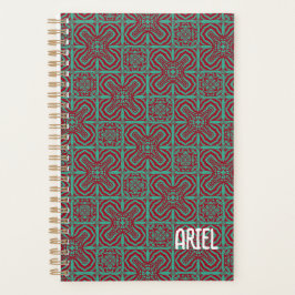 Gepersonaliseerde Abstracte Bourgogne Emerald Gree Planner