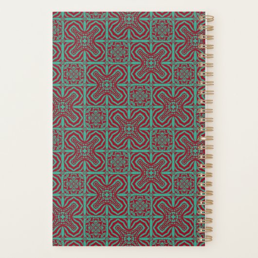 Gepersonaliseerde Abstracte Bourgogne Emerald Gree Planner (Achterkant)
