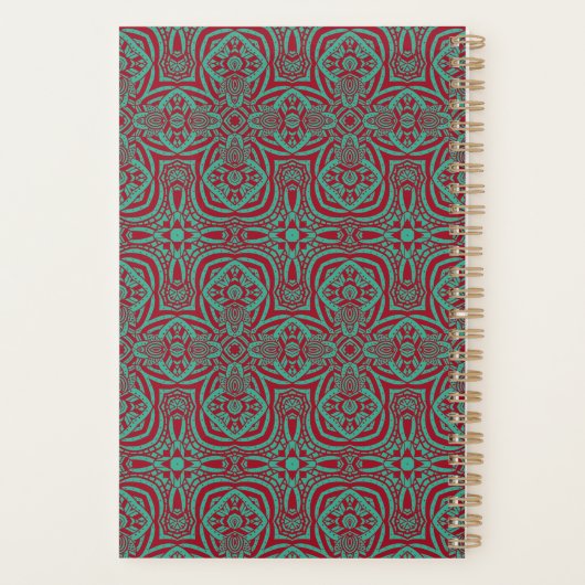 Gepersonaliseerde Abstracte Bourgogne Emerald Gree Planner (Achterkant)