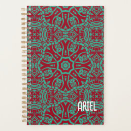 Gepersonaliseerde Abstracte Bourgogne Emerald Gree Planner