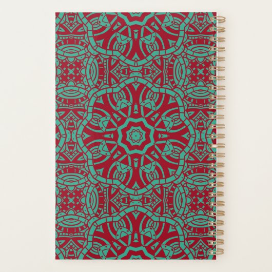 Gepersonaliseerde Abstracte Bourgogne Emerald Gree Planner (Achterkant)