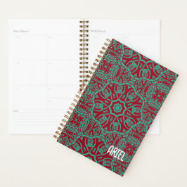 Gepersonaliseerde Abstracte Bourgogne Emerald Gree Planner